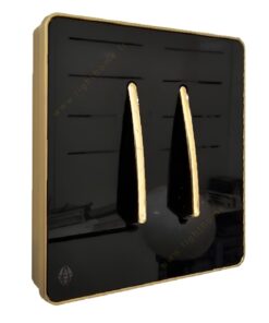 کلید و پریز آسیا مدل یاقوت مشکی طلایی